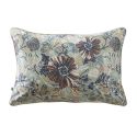 Coussin déhoussable 40x60cm velours imprimé floral coloris vert céladon - ISABEL