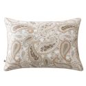 Coussin déhoussable 40x60cm velours imprimé cachemire coloris beige - VALESIA