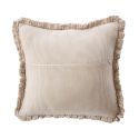 Coussin déhoussable 45x45cm gaze de coton imprimé Floral coloris terracotta - ROMELIA