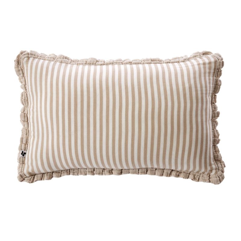Coussin déhoussable 45x60cm gaze de coton imprimé Floral coloris terracotta - ROMELIA