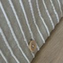Housse de couette 260x240cm coton tissage texturé coloris beige et blanc - TIMEA