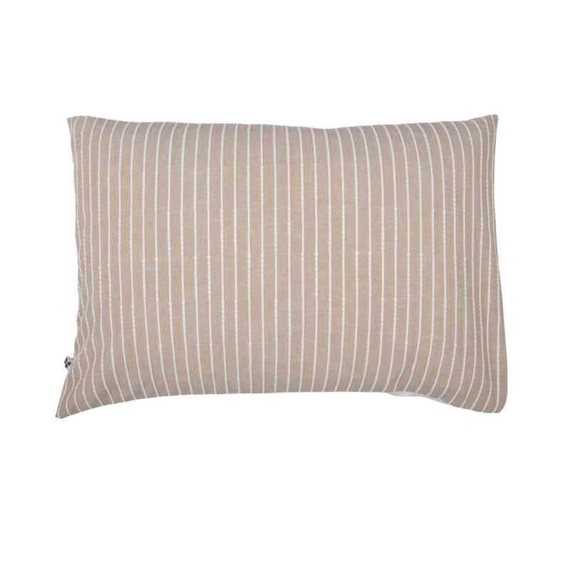 Taie d'oreiller 50x70cm coton tissage texturé coloris beige et blanc - TIMEA