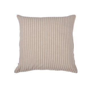 Taie d'oreiller 60x60cm coton tissage texturé coloris beige et blanc - TIMEA