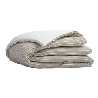 Chemin de lit 90x200cm coton tissage texturé coloris beige et blanc - TIMEA