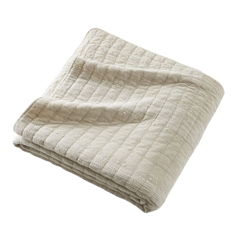 Couvre-lit 240x260cm en coton jacquard coloris sable - ZALYA