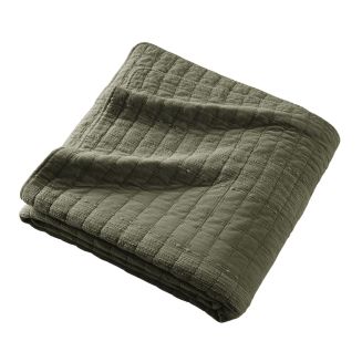 Couvre-lit 240x260cm en coton jacquard coloris romarin - ZALYA