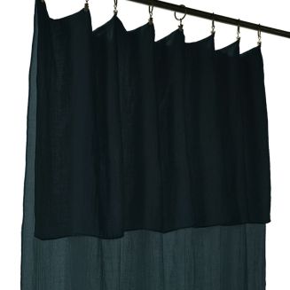Rideau Ajustable 140x300 cm Gaze de Coton Sapin + 8 Anneaux Pince - OUREA