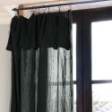 Rideau Ajustable 140x300 cm Gaze de Coton Sapin + 8 Anneaux Pince - OUREA