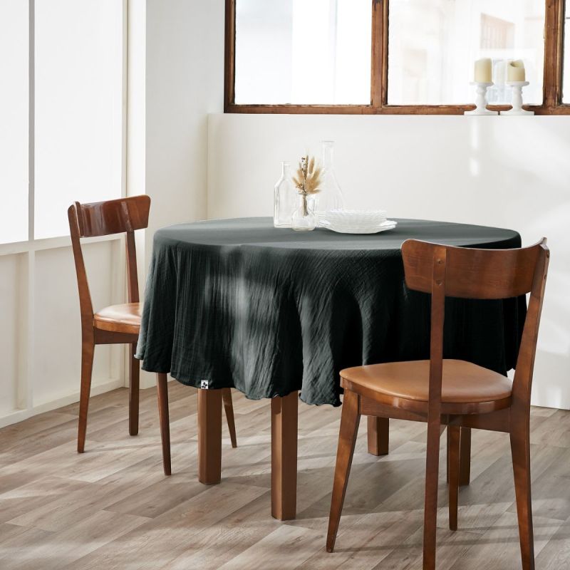 Nappe Ronde Ø180cm Gaze de Coton Sapin - OUREA
