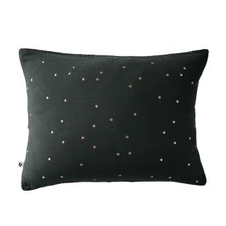 Taie d'Oreiller 50x70cm Gaze de Coton Sapin à Pois Dorés - OUREA MOTIF