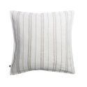 Taie d'oreiller 60x60cm coton tissage texturé coloris blanc rayé beige - TITOUAN