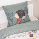 GEDEON - Parure de Lit Imprimé Hérisson Housse de Couette 240x220cm + 2 Taies d'Oreiller
