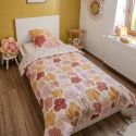 Couette imprimée 140x200cm + 1 taie d'oreiller 63x63cmcoton motif floral seventies - BARBAFLEUR
