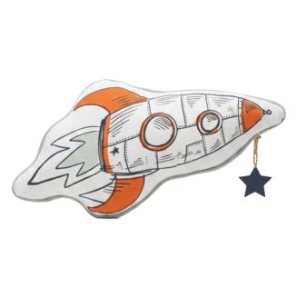 Coussin Déhoussable coton motif et forme Fusée - COMETE