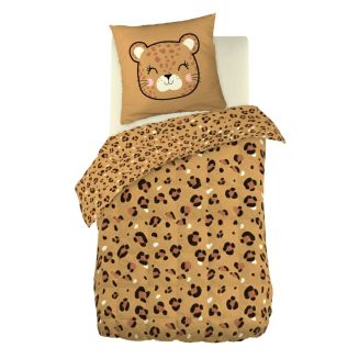 Couette imprimée 140x200cm + 1 taie d'oreiller 63x63cm coton motif Léopard - KUMBA