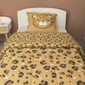 Couette imprimée 140x200cm + 1 taie d'oreiller 63x63cm coton motif Léopard - KUMBA