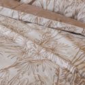 Housse de Couette 240x220cm coton imprimé feuillage blanc et sable - JAVEN