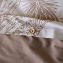 Housse de Couette 240x220cm coton imprimé feuillage blanc et sable - JAVEN
