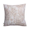 Taie d'oreiller 63x63cm coton coton imprimé feuillage blanc et sable - JAVEN