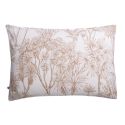 Taie d'oreiller 50x70cm coton imprimé feuillage blanc et sable - JAVEN