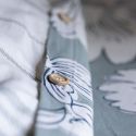 Housse de Couette 240x220cm coton imprimé recto floral verso rayé vert sauge et blanc - TAMIA