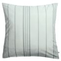 Taie d'oreiller 63x63cm coton imprimé recto floral verso rayé vert sauge et blanc - TAMIA