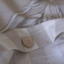 Housse de Couette 240x220cm coton imprimé recto floral verso rayé beige - COTTAGE