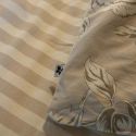 Housse de Couette 260x240cm coton imprimé recto floral verso rayé beige - COTTAGE