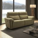 MAZARO - Canapé 3 Places Relax Electrique Tissu Vert Chiné