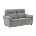 MAZARO - Canapé 2 Places Fixe Tissu Gris Chiné