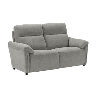 MAZARO - Canapé 2 Places Fixe Tissu Gris Chiné