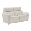 MAZARO - Canapé 2 Places Fixe Cuir Blanc