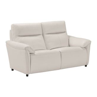 MAZARO - Canapé 2 Places Fixe Cuir Blanc
