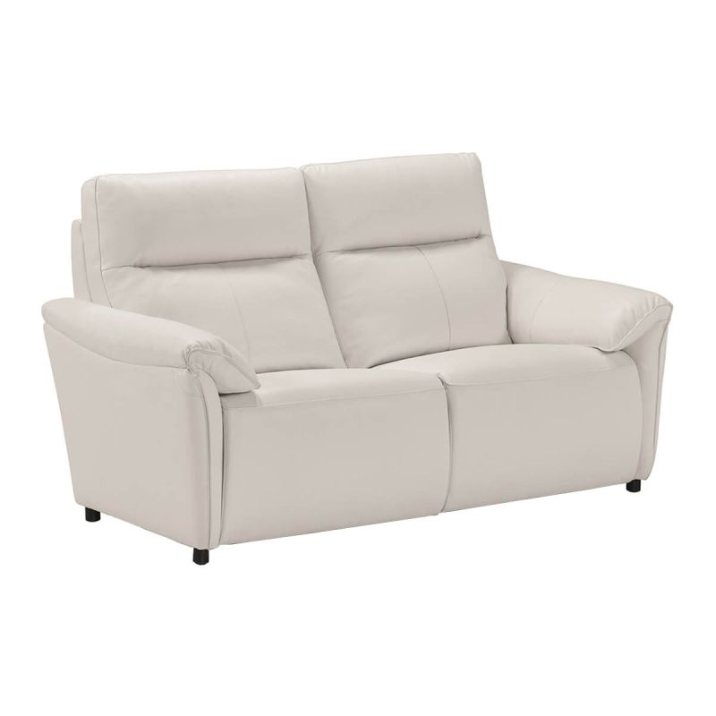 MAZARO - Canapé 2 Places Fixe Cuir Blanc