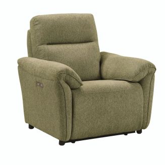 Fauteuil Relax Electrique Tissu Vert Chiné - MAZARO