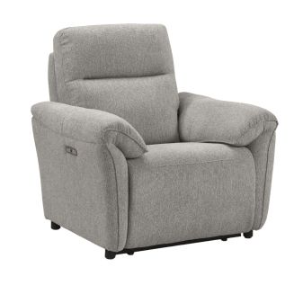 Fauteuil Relax Electrique Tissu Gris Chiné - MAZARO