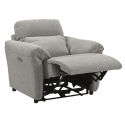 Fauteuil Relax Electrique Tissu Gris Chiné - MAZARO