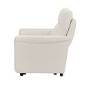 Fauteuil Relax Electrique Cuir Blanc - MAZARO