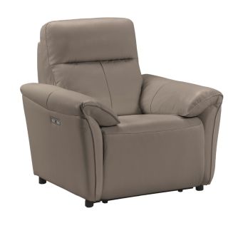 Fauteuil Relax Electrique Cuir Gris éléphant - MAZARO
