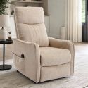 Fauteuil relax releveur tissu polyester beige orangé chiné - BETTA
