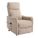 Fauteuil relax releveur tissu polyester beige orangé chiné - BETTA