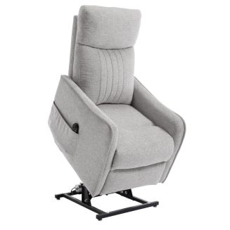 Fauteuil relax releveur tissu polyester gris clair chiné - BETTA