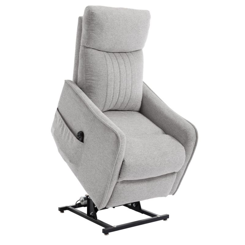 Fauteuil relax releveur tissu polyester gris clair chiné - BETTA