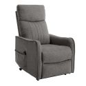 Fauteuil relax releveur tissu polyester gris foncé chiné - BETTA