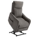 Fauteuil relax releveur tissu polyester gris foncé chiné - BETTA