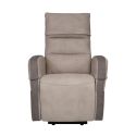 Fauteuil relax releveur tissu polyester imitation cuir gris et beige - NYMPHAEA