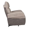 Fauteuil relax releveur tissu polyester imitation cuir gris et beige - NYMPHAEA