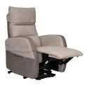 Fauteuil relax releveur tissu polyester imitation cuir gris et beige - NYMPHAEA