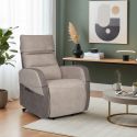 Fauteuil relax releveur tissu polyester imitation cuir gris et beige - NYMPHAEA