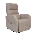Fauteuil relax releveur tissu polyester imitation cuir beige - NYMPHAEA